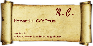 Morariu Círus névjegykártya